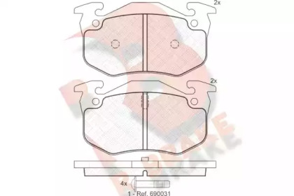 Комплект тормозных колодок (R BRAKE: RB0929)