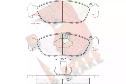 Комплект тормозных колодок (R BRAKE: RB0932)