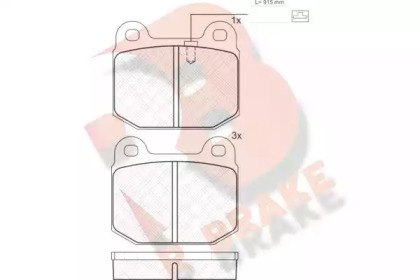 Комплект тормозных колодок (R BRAKE: RB0946)