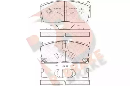 Комплект тормозных колодок (R BRAKE: RB0951)