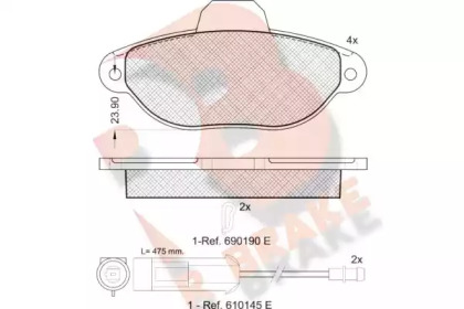 Комплект тормозных колодок (R BRAKE: RB0953)