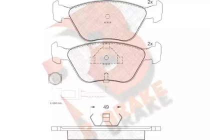 Комплект тормозных колодок (R BRAKE: RB0954)