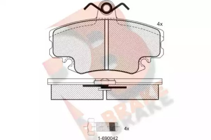 Комплект тормозных колодок (R BRAKE: RB0993-204)