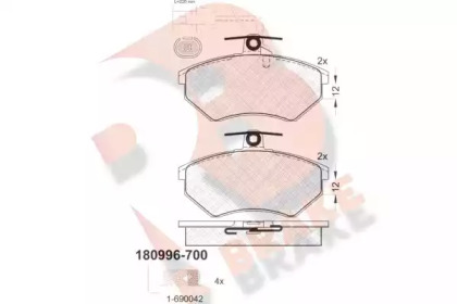 Комплект тормозных колодок (R BRAKE: RB0996-700)