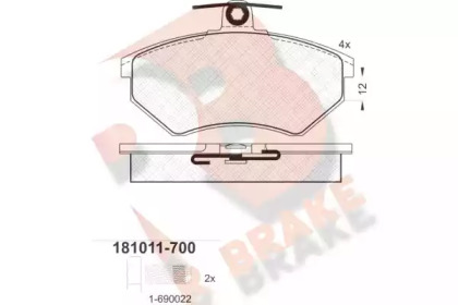 Комплект тормозных колодок (R BRAKE: RB1011-700)