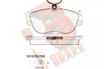 Комплект тормозных колодок (R BRAKE: RB1015-700)