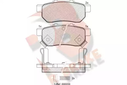 Комплект тормозных колодок (R BRAKE: RB1024)