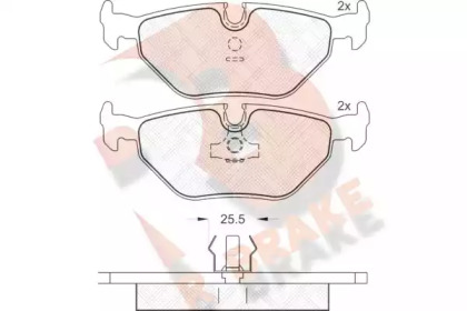 Комплект тормозных колодок (R BRAKE: RB1051)