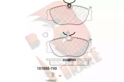 Комплект тормозных колодок (R BRAKE: RB1098-700)