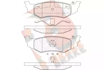 Комплект тормозных колодок (R BRAKE: RB1114)