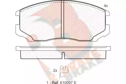 Комплект тормозных колодок (R BRAKE: RB1129)