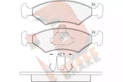 Комплект тормозных колодок (R BRAKE: RB1142)