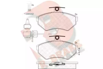 Комплект тормозных колодок (R BRAKE: RB1157-203)