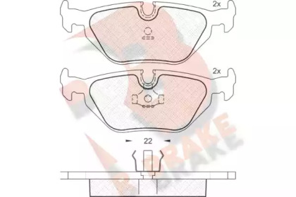 Комплект тормозных колодок (R BRAKE: RB1174)