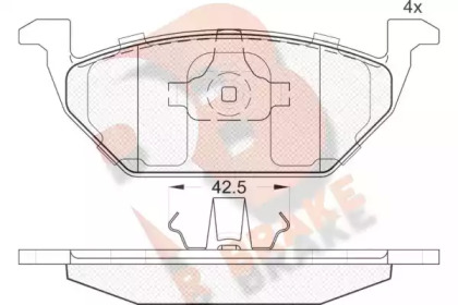 Комплект тормозных колодок (R BRAKE: RB1184)