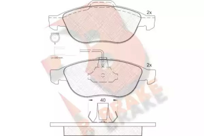 Комплект тормозных колодок (R BRAKE: RB1212)