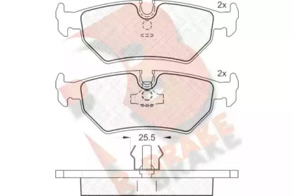 Комплект тормозных колодок (R BRAKE: RB1214)