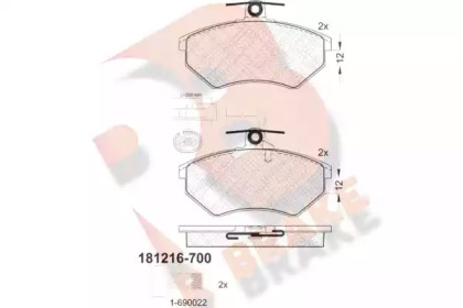 Комплект тормозных колодок (R BRAKE: RB1216-700)