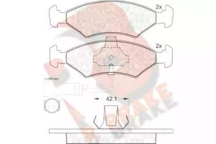 Комплект тормозных колодок (R BRAKE: RB1230)