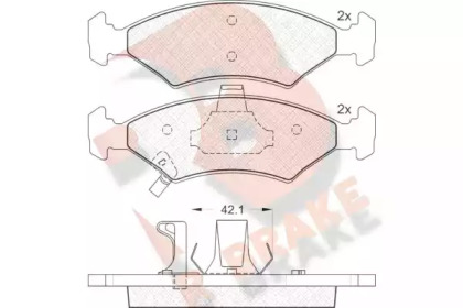 Комплект тормозных колодок (R BRAKE: RB1231)