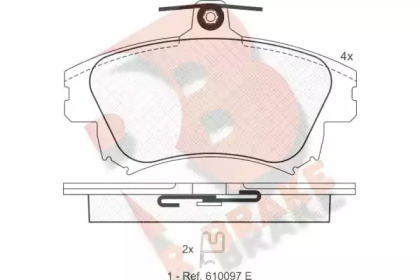 Комплект тормозных колодок (R BRAKE: RB1236)