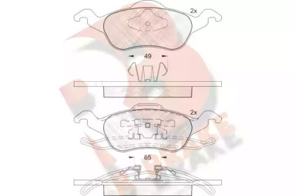 Комплект тормозных колодок (R BRAKE: RB1264)