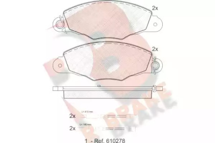 Комплект тормозных колодок (R BRAKE: RB1278)