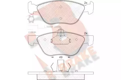 Комплект тормозных колодок (R BRAKE: RB1283)