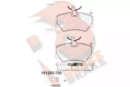 Комплект тормозных колодок (R BRAKE: RB1285-700)