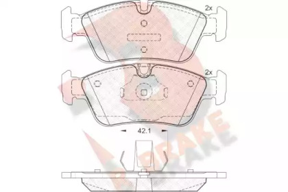 Комплект тормозных колодок (R BRAKE: RB1295)