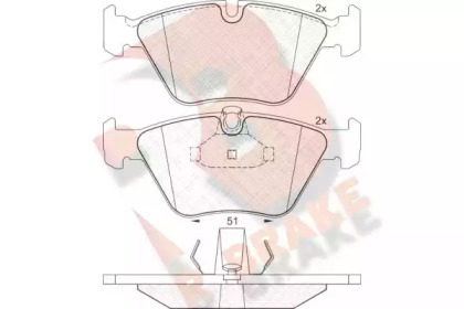 Комплект тормозных колодок (R BRAKE: RB1296)