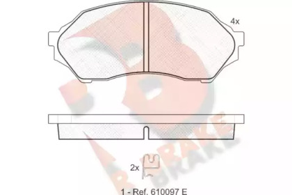 Комплект тормозных колодок (R BRAKE: RB1309)