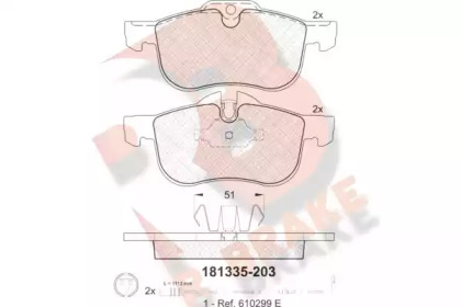 Комплект тормозных колодок (R BRAKE: RB1335)