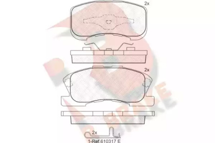 Комплект тормозных колодок (R BRAKE: RB1342)