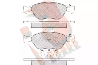 Комплект тормозных колодок (R BRAKE: RB1343)