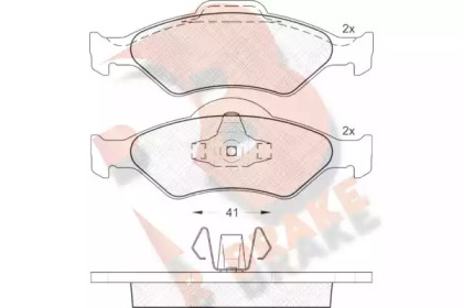 Комплект тормозных колодок (R BRAKE: RB1344)