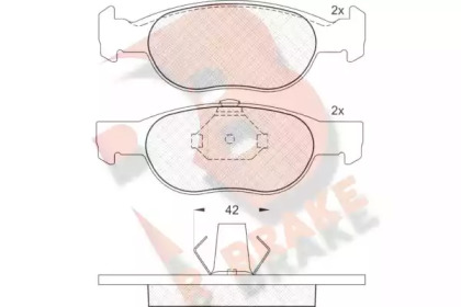 Комплект тормозных колодок (R BRAKE: RB1348)