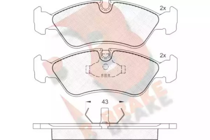 Комплект тормозных колодок (R BRAKE: RB1366)