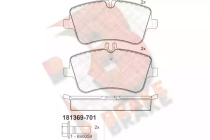 Комплект тормозных колодок (R BRAKE: RB1369-701)