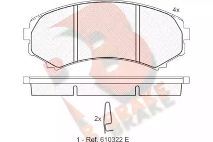 Комплект тормозных колодок (R BRAKE: RB1374)