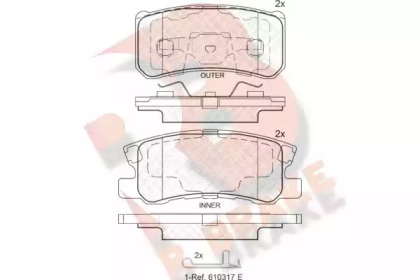 Комплект тормозных колодок (R BRAKE: RB1375-202)