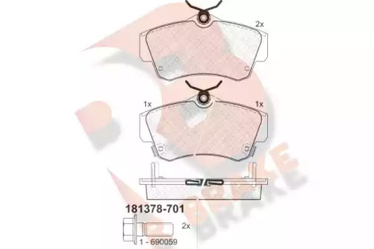 Комплект тормозных колодок (R BRAKE: RB1378-701)