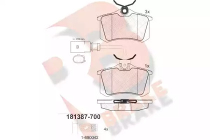 Комплект тормозных колодок (R BRAKE: RB1387-700)