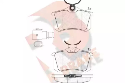 Комплект тормозных колодок (R BRAKE: RB1387)