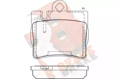 Комплект тормозных колодок (R BRAKE: RB1390)