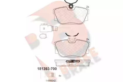 Комплект тормозных колодок (R BRAKE: RB1393-700)