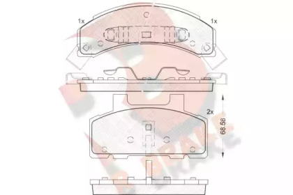 Комплект тормозных колодок (R BRAKE: RB1414)