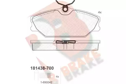 Комплект тормозных колодок (R BRAKE: RB1438-700)