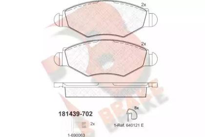 Комплект тормозных колодок (R BRAKE: RB1439-702)