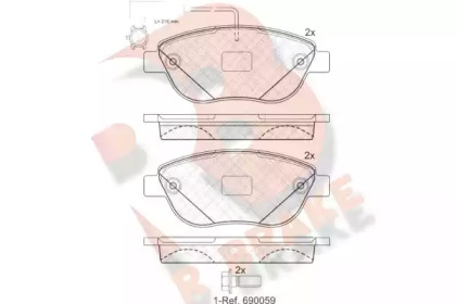 Комплект тормозных колодок (R BRAKE: RB1440-203)